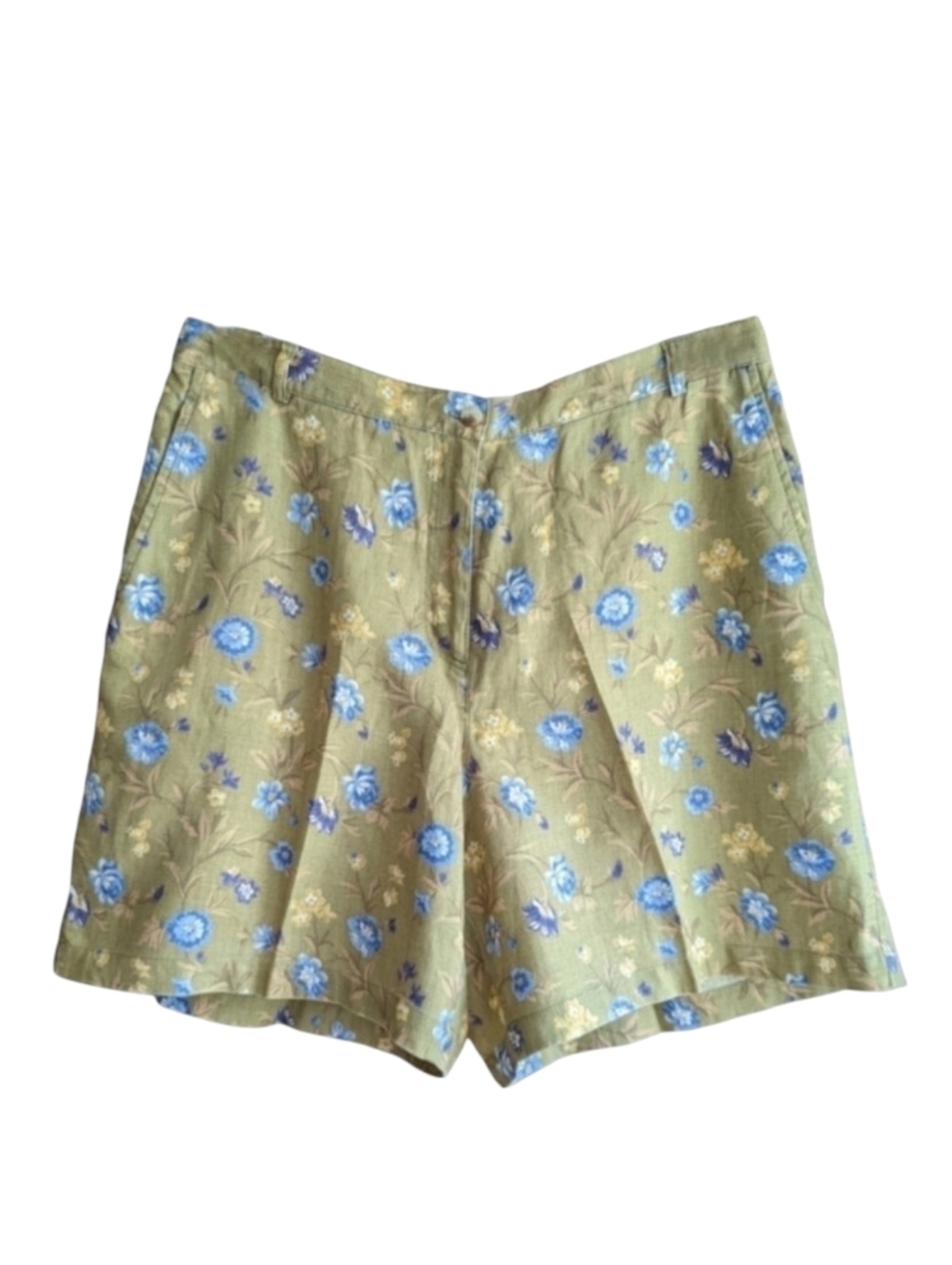 Rafaella Sport Women's Linen Floral Cottagecore Breathable Shorts Size 14